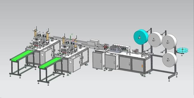 Automatic Face Mask Making Machine , Automatic disposable 3 layers mask machine supplier