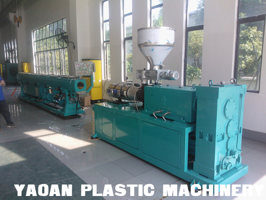 PVC Double Screw Extruder Plastic Water Pipe Making Machine , PVC Pipe Extrusion Line supplier