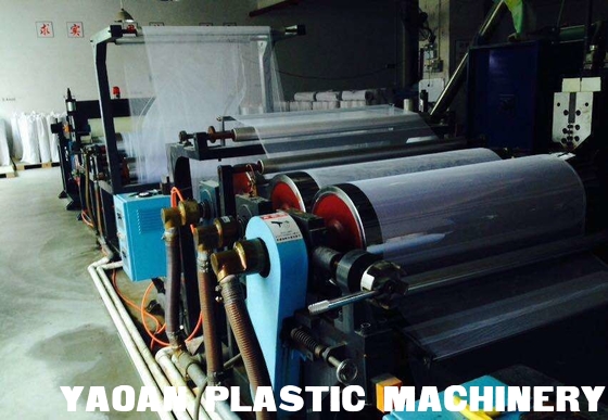 Toe Puff Sheet Extrusion Machine , TPU Fabric Mesh Coating Extrusion Machine For Shoe Material supplier